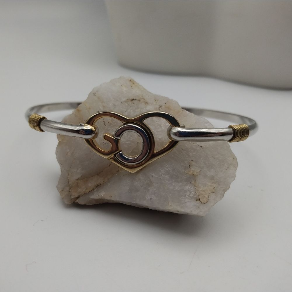 Sterling silver and 10k gold tested God‎ bracelet religious gift high end B0107